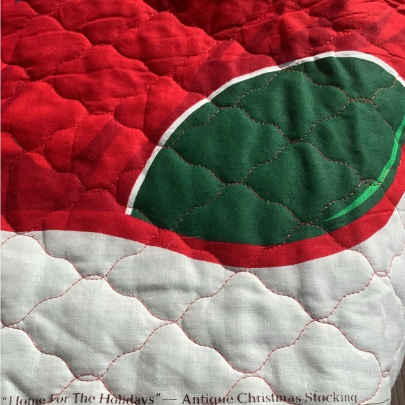 Vtg Jumbo Quilted Stocking Old World Antique Print NOS by Cranston Cut & Sew New - Picture 6 of 8